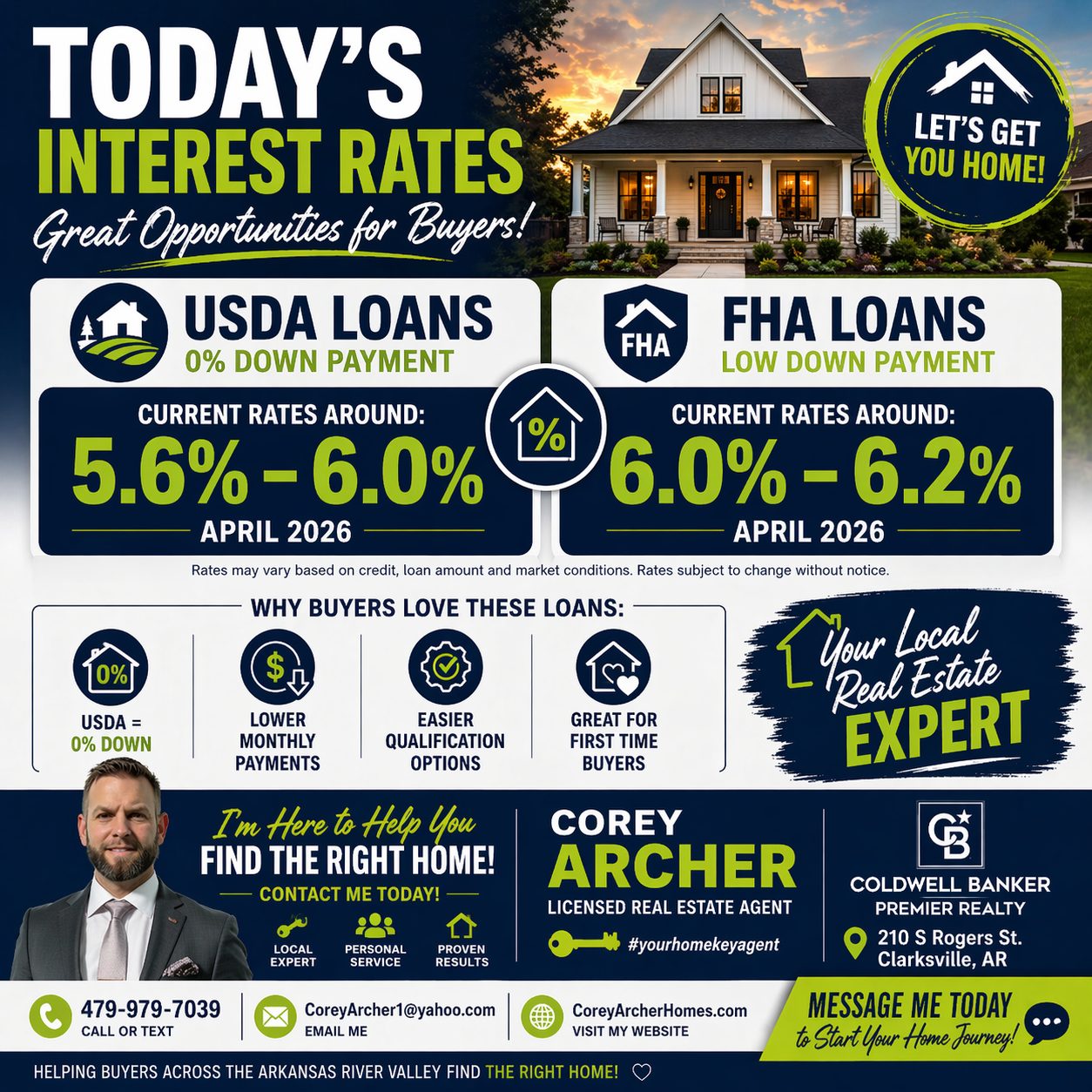 Text or Call for more info @ 479-979-7039. Whether you are looking to buy or sell in these areas. Just needing information about the process.Clarksville
Ozark
Russellville
River Valley Arkansas
